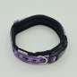 Preview: Halsband schwarz-lila mit Pfötchen, verstellbar & gepolstert